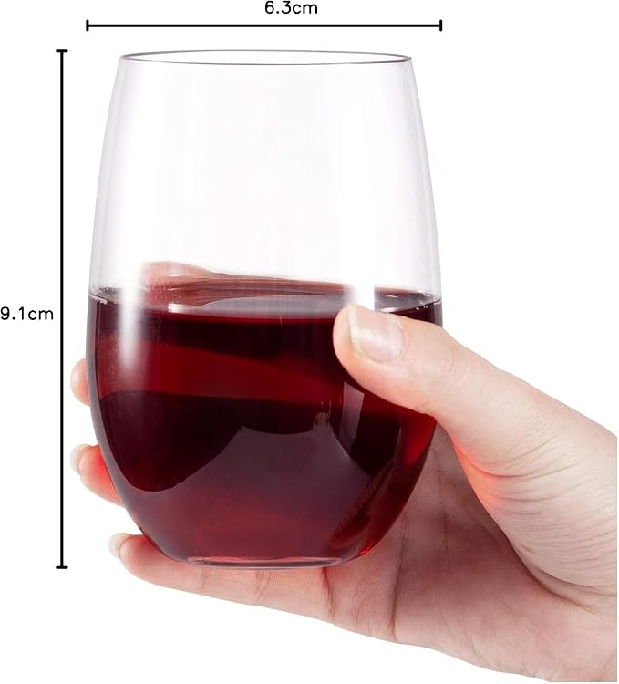 hotder Wine Glasses glasses drinking set 16 OZ Tritan, Stemless Wine Glasses - Image 8