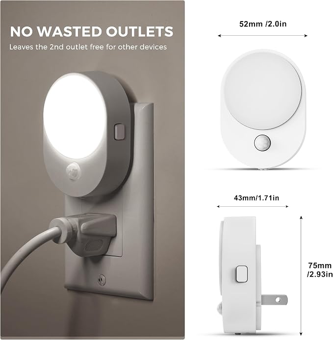 L LOHAS LED Motion Sensor Night Light, Night Lights Plug into Wall, 2 IN 1 - Image 6