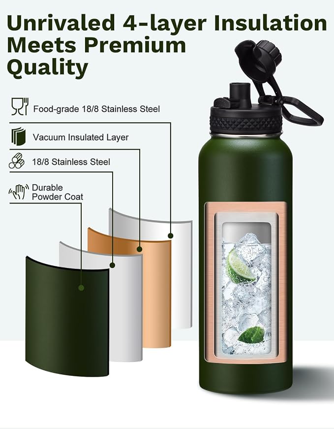 BENZZO 40 oz Canteen Water Bottle - Image 6