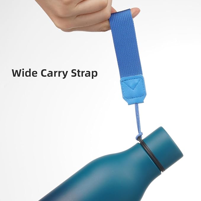 Insulated Water Bottle with Strap, 18 oz Double Wall Stainless Steel Vacuum - Image 4