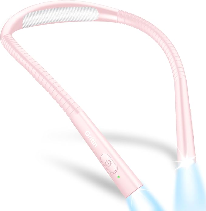 Gritin Book Light, Eye Caring 4-Color & 5-Brightness Neck Light Reading Light- by Gritin
