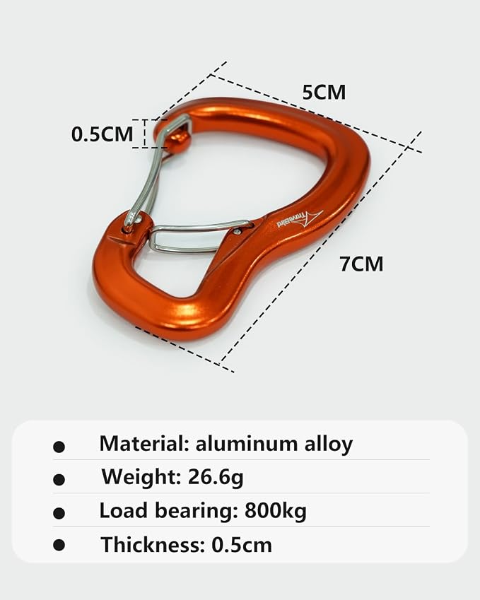 Heavy Duty Carabiner Clip Hook 8KN, - Image 6