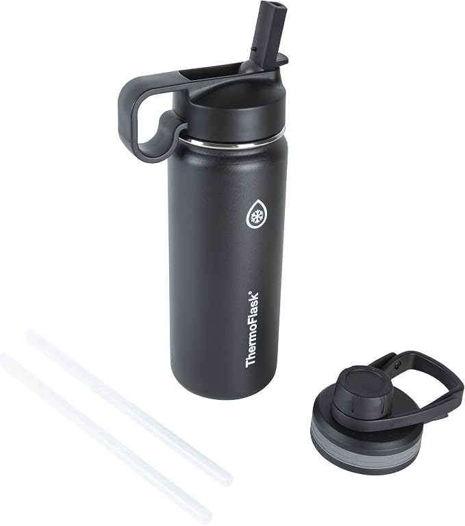 ThermoFlask 18 oz Double Wall Vacuum Insulated Stainless Steel Water Bottle by ThermoFlask