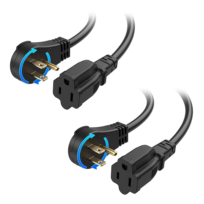 Cable Matters 2-Pack 16 AWG 360° Rotating Flat Plug Long Extension Cord - 15ft by CableMatters
