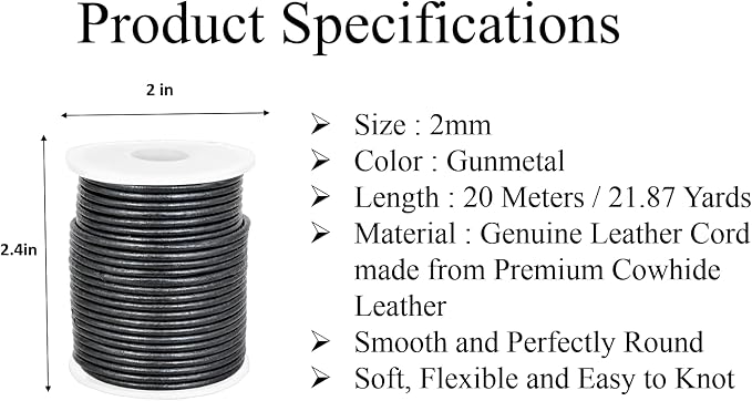 GENIQUE Real/Genuine Round Leather String Cord - Image 3