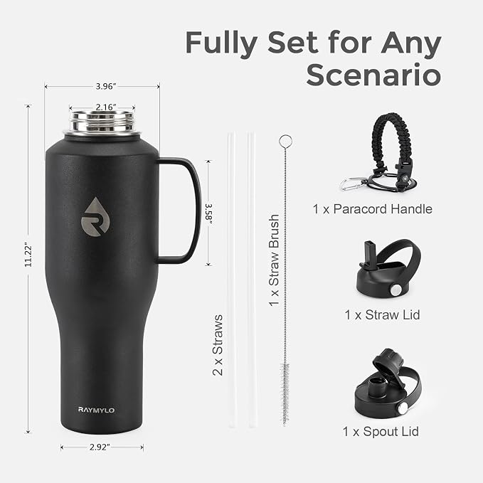RAYMYLO Insulated Water Bottle 40oz, Stainless Steel Water Bottle - Image 7