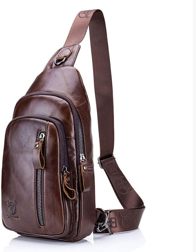Hebetag Leather Sling Bag Crossbody Backpack - Image 4
