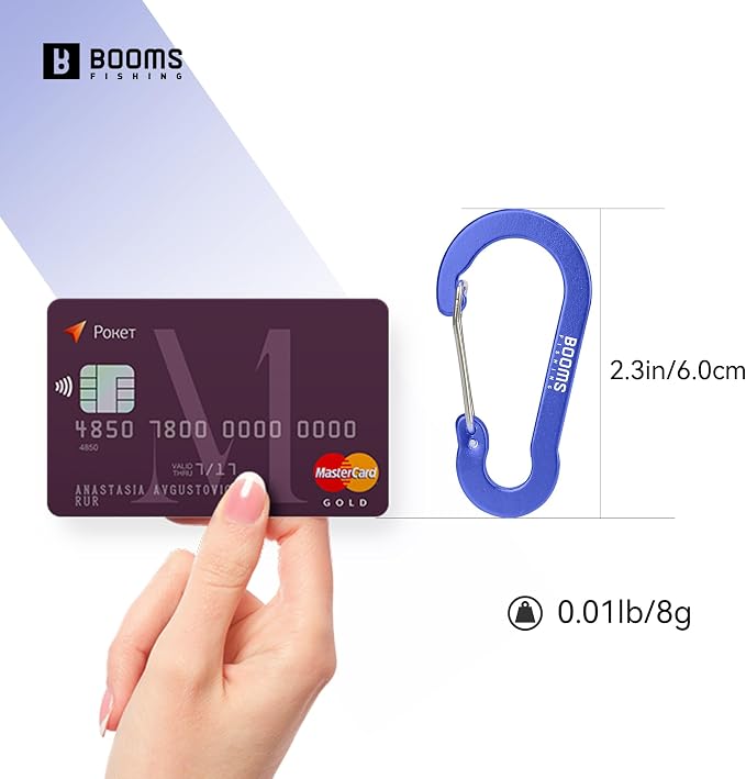 Booms Fishing CC5 Multi-Use Carabiner Clips, 10 Pack 2.3"/ 3.1" Caribeener Clips - Image 6
