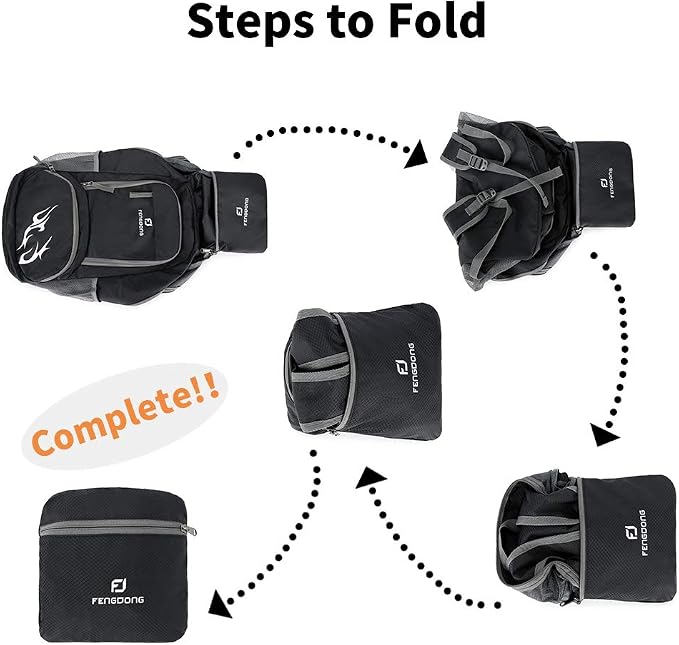 FENGDONG 35L Lightweight Foldable Waterproof Packable Travel Small Hiking - Image 3