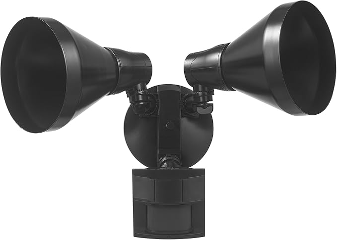 Globe Electric 17000140 180-Degree 240 W Twin Head Black Hardwired Motion by GlobeElectric