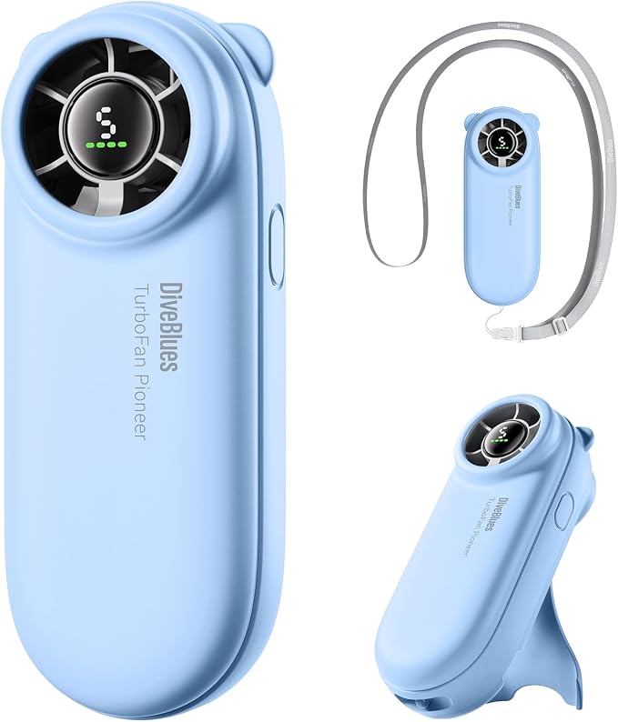 Diveblues TurboBear Portable Handheld Turbo Fan, 5 Gear Wind, Travel Essentials by Diveblues