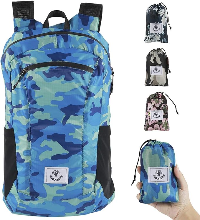 4Monster Hiking Daypack, Water Resistant Lightweight Packable Backpack by 4Monster