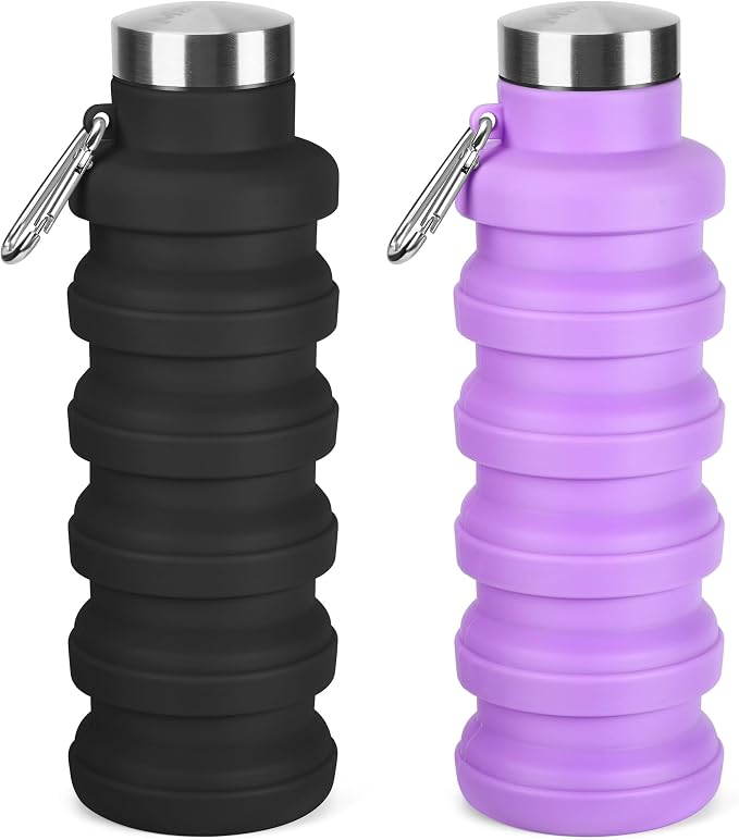 Collapsible Water Bottles 17oz, Portable Leak-Proof Travel Water Bottle by Sitanflex