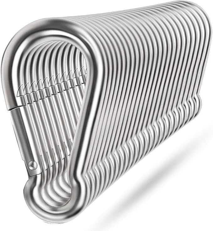 Spring Snap Hooks, 304 Stainless Steel Metal Clip Heavy Duty Rope Connector by Ekunbuy