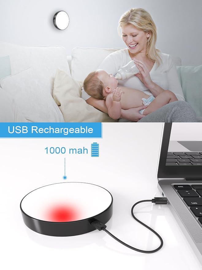 WILLED Tap Light Rechargeable, 6000K Dimmable Touch Light Buit-in 1000mAh Large - Image 6