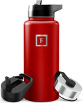 IRON °FLASK Camping & Hiking Hydration Flask - 32 oz Fire Red by IronFlask