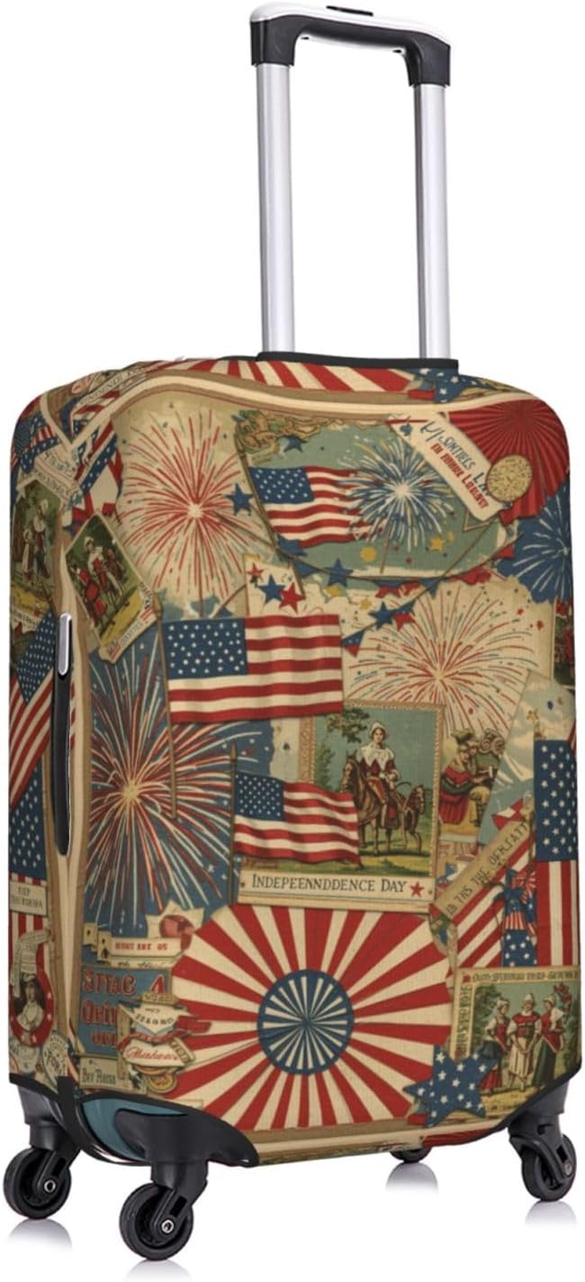 Patriotic 4th of July Luggage Cover, American Flag Fireworks Elastic Suitcase - Image 3