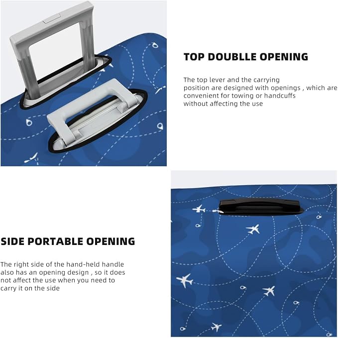 Travel Luggage Cover with Airplane & Route Pattern, Suitcase Protector - Image 5