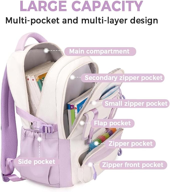 Womens Girls Backpack for School Cute Aesthetic Large Laptop Backpack Kawaii - Image 3