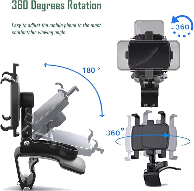 YAOKEEP Universal Car Phone Holder Mount, 360 Degrees Rotation Dashboard Phone - Image 3
