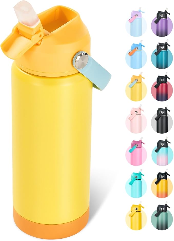 Fijinhom 24oz Insulated Stainless Steel Water Bottle, Wide Mouth Double Wall by Fijinhom