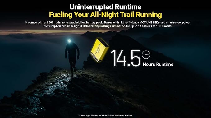 Nitecore UT27 MCT Pro 800 Lumen Running Headlamp USB-C Rechargeable Dual Power - Image 6