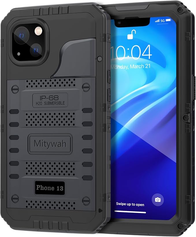 Mitywah Waterproof Case for iPhone 13, Heavy Duty Military Grade Drop by Mitywah