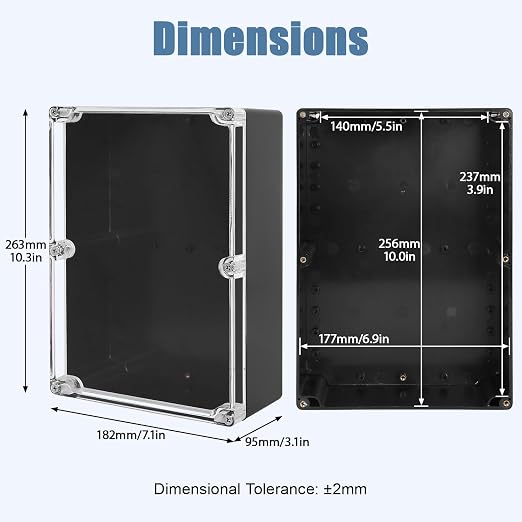 LeMotech Electrical Box Clear Cover Project Box IP65 Waterproof Junction Box - Image 2