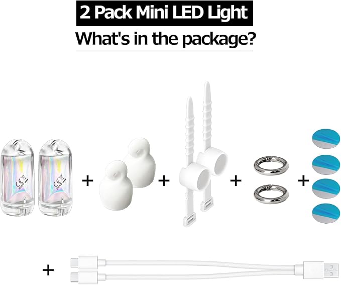 USB Mini LED Lantern, 2 Pack Waterproof EDC Keychain LED Flashlight - Image 9