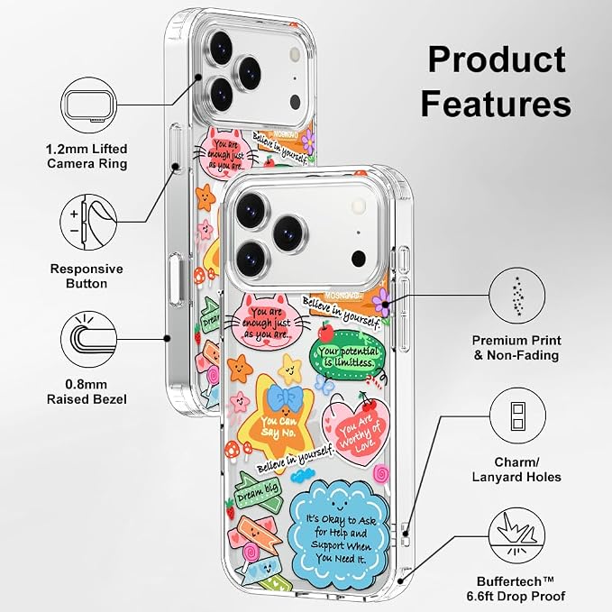 MOSNOVO for iPhone 17 Pro Max Case, Shockproof Military-Grade Protection 6.6ft - Image 7