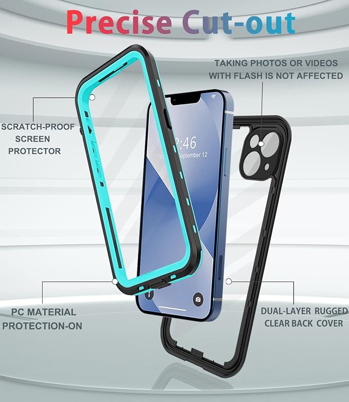 for iPhone 13 Case Waterproof Shockproof Dustproof Full-Body Sturdy - Image 6