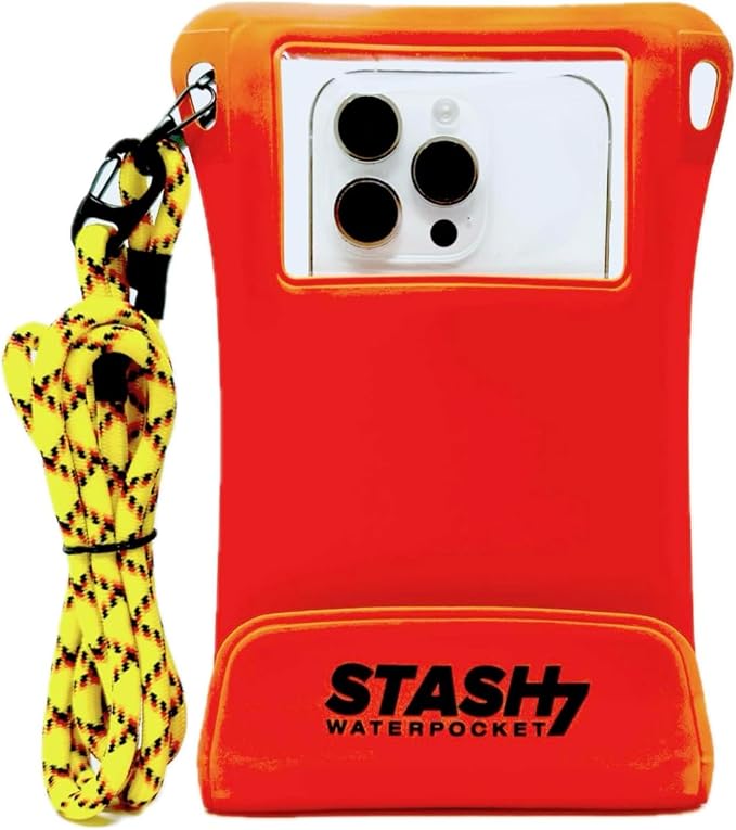 Stash7 Waterproof Phone Pouch w/Long Lanyard | IPX8 Adventure Grade Cellphone by Stash7