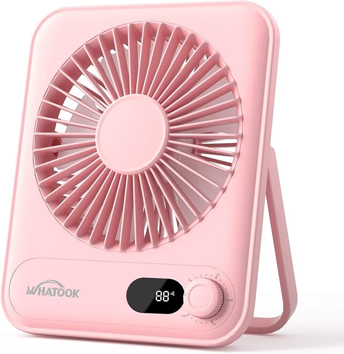 WHATOOK Small Desk Fan Personal Fans: 5000mah 25 Hours Battery Office Quiet by FashionCaring-MakeitYours