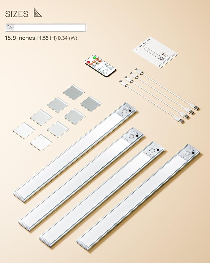 16inch Under Cabinet Lights, LED Motion Sensor Light Indoor, 4000mAh - Image 9