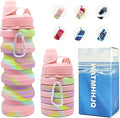 Silicone Collapsible Sports Water Bottles 500ml 16oz, Leak proof Twist Cap BPA by WATMHHJQ