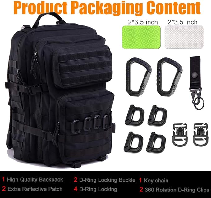 45L Tactical Backpack for Men Women, Military Assault Pack - Image 2