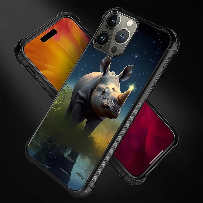 for iPhone 16 Pro Max Case, Rhino Water Marshes Pattern Graphic Design Girl Boy - Image 5