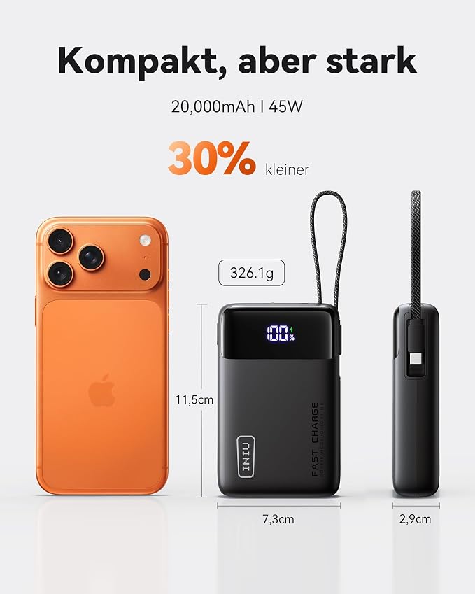 INIU 20000mAh Power Bank, Small Portable Charger, 45W PD Fast Charging Battery - Image 4