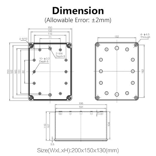 LeMotech Junction Box IP67 Waterproof Dustproof ABS Plastic Project Box - Image 6