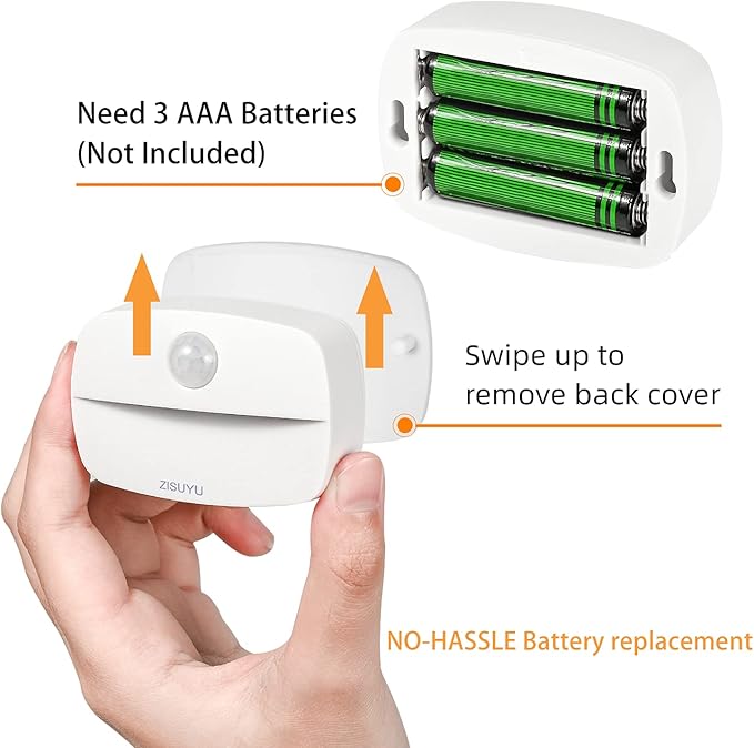 ZISUYU Motion Sensor Light Indoor Led Night Light Stick on Nightlight Battery - Image 6