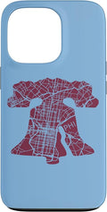 Philadelphia Street Map Liberty Bell Vintage Maroon Philly Case by Unknown