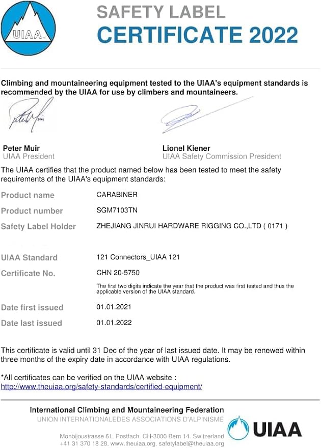 Auto Locking Carabiner Heavy Duty Carabiner 25kN UIAA Certified Climbing - Image 5