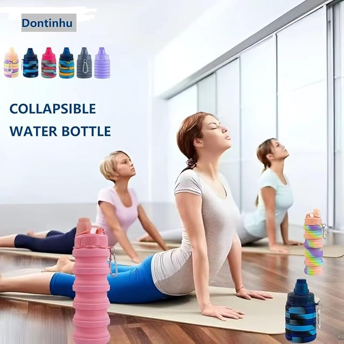Collapsible Water Bottles 2 Pack Travel water bottle Sports Portable Water - Image 5