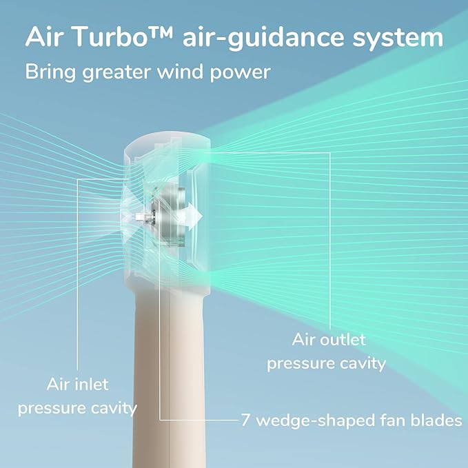 JISULIFE Handheld Portable Turbo Fan, 4000mAh USB Rechargeable Personal Battery - Image 4
