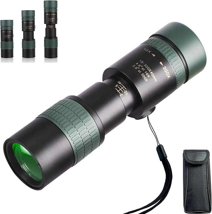 10-300x40 Monoculars for Adults High Powered–Zoom Monocular Telescope by Belmeri