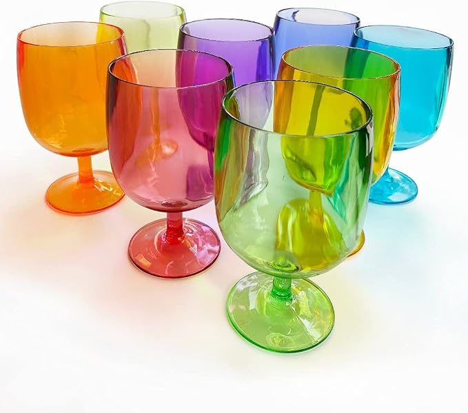 Lily's Home Unbreakable Plastic Wine Glasses Set of 8, 12 oz Shatterproof by LilysHome