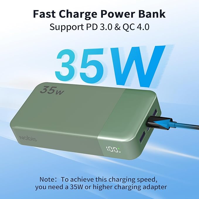 NOBIS Portable Charger, 20000mAh Power Bank, 35W Power Bank Fast Charging - Image 2