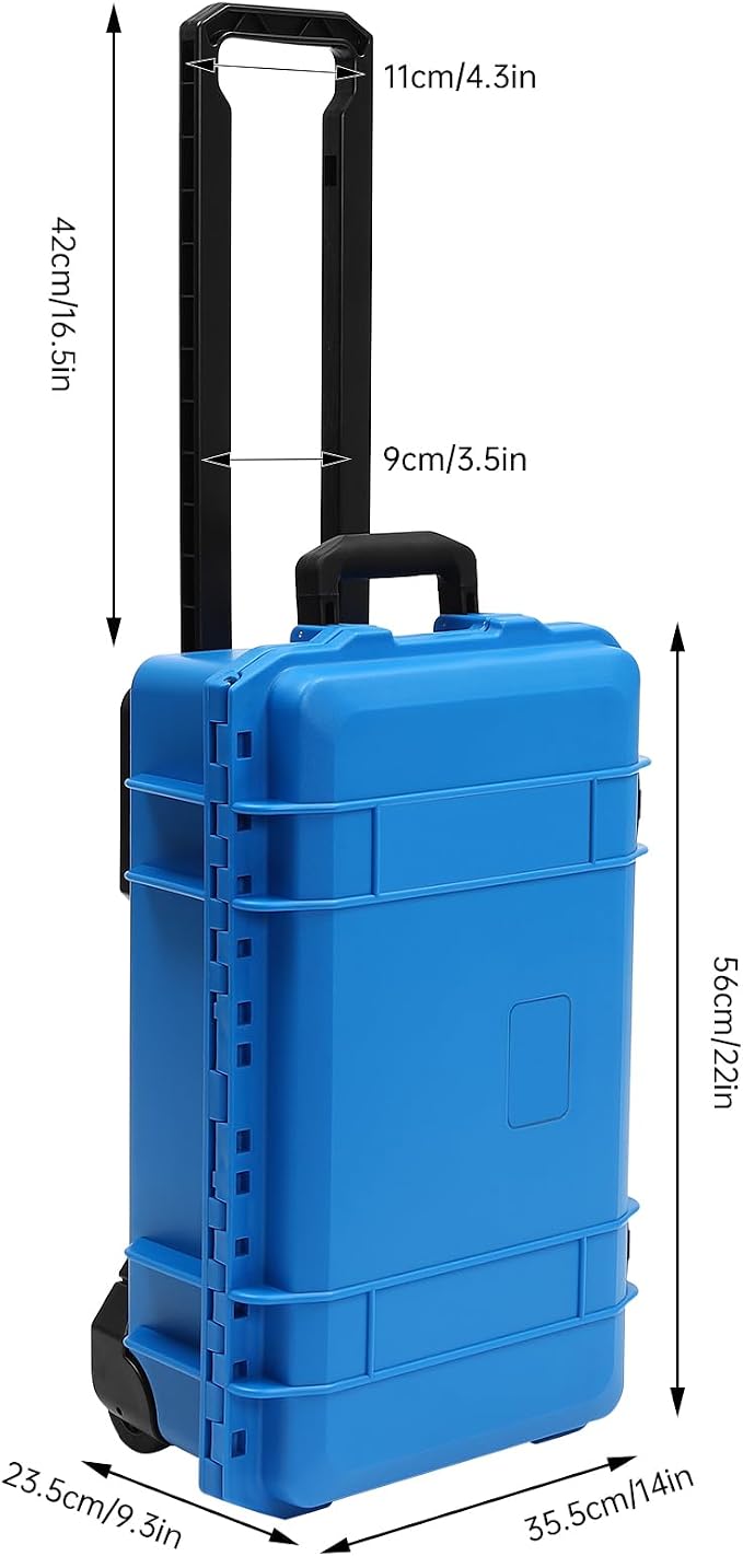22" Weatherproof Hard Case Rolling Waterproof Case Dry Box - Image 2