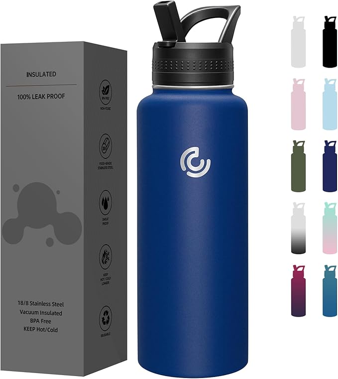 COKTIK 40oz Sports Water Bottle, Stainless Steel Water Bottle by coktik