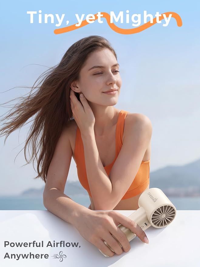 Handheld Portable Fan, 6-Speed Powerful Mini Personal Fan, Rechargeable 5000mAh - Image 2